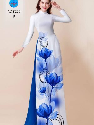 Vải Áo Dài Hoa In 3D AD 8229 31